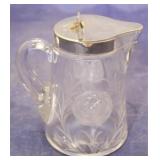 Vintage signed Heisey wheel cut syrup dispenser