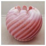 Fenton Cranberry Swirl Glass Vase