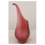 Fenton Cranberry Hobnail Glass Pitcher