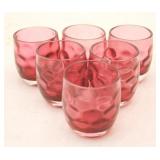 Set of 6 Cranberry Glasses