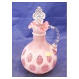 Fenton Cranberry Coin Dot Cruet  6 3/4"