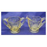 Lancaster Jubilee Yellow Creamer & Sugar Set