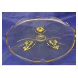Lancaster Footed Yellow Glass Plate