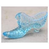 Fenton Blue Glass Shoe