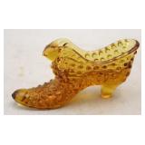 Fenton Amber Glass Shoe
