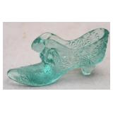 Fenton Teal Glass Shoe