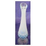 Fenton opalescent blue Hobnail vase