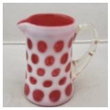 Fenton Cranberry Coin Dot Pitcher