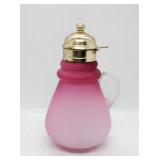 Satin art glass syrup dispenser