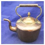 Copper with Brass Teapot  11 1/2"X 11 1/2"