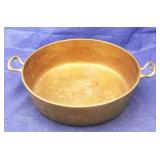 Copper with Brass 2 Handled Pot  12 1/4" round