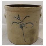 Stoneware Crock with Blue Decoration