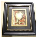 Framed globe print