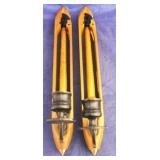 Vintage weaving loom shuttle candle sconces