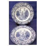 2 Liberty Blue dinner plates