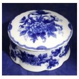 Blue & white covered dish