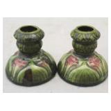 Art Pottery Candle Holders - 2 pcs