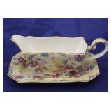 Royal Winton Welbeck Chintz 2 Part Gravy Boat