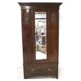 English Carved One Door Wardrobe