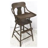 Vintage Carved High Chair w/ Tray  40" X18" X 15"