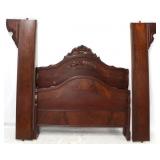 Carved wood full size bed