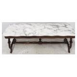 Marble top French carved coffee table