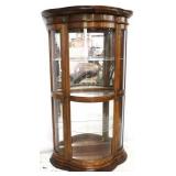 Curved glass curio cabinet