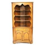 Open front vintage corner cupboard