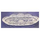 Cut glass oval tray