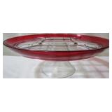 Cranberry Flashed Cake Plate
