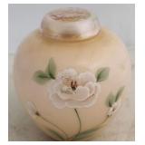 Fenton hand painted covered jar - signed