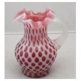 Fenton Cranberry Coin Dot Pitcher