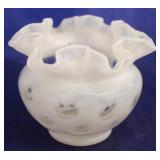 Fenton milk glass coin spot vase