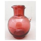 Cranberry Glass Pitcher