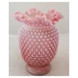 Fenton Cranberry Hobnail Vase