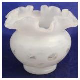 Fenton milk glass coin spot vase