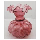 Fenton Cranberry Glass Vase