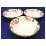 3 Franciscan Desert Rose 9" round bowls