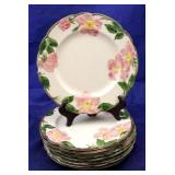 8 Franciscan Desert Rose Plates  (as is, cracked)