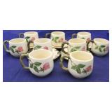 15 Pc Franciscan Desert Rose cups & saucers