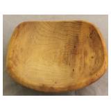 Signed & dated 2006 carved wood dough bowl