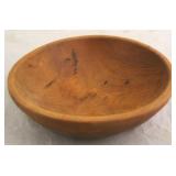 Signed & dated 2005 carved cherry dough bowl