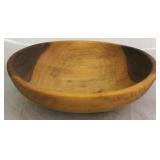 Signed & dated 2006 carved black walnut bowl