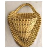 Vintage South Carolina sweetgrass wall pocket