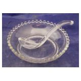 Imperial Candlewick Bowl w/ Glass Ladle