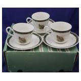 Noritake 3 pc Marshlands cups and saucers w/ box