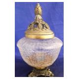 Crackled glass urn