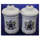 Pair ceramic pharmacist containers