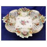 German Reticulated Porcelain Footed Bowl