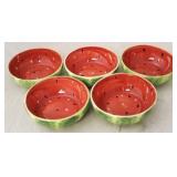 Set of 5 watermelon bowls